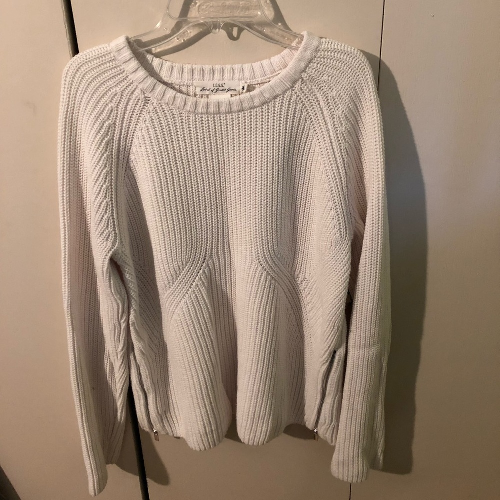 L.O.G.G H&M White 2 side zipper sweater